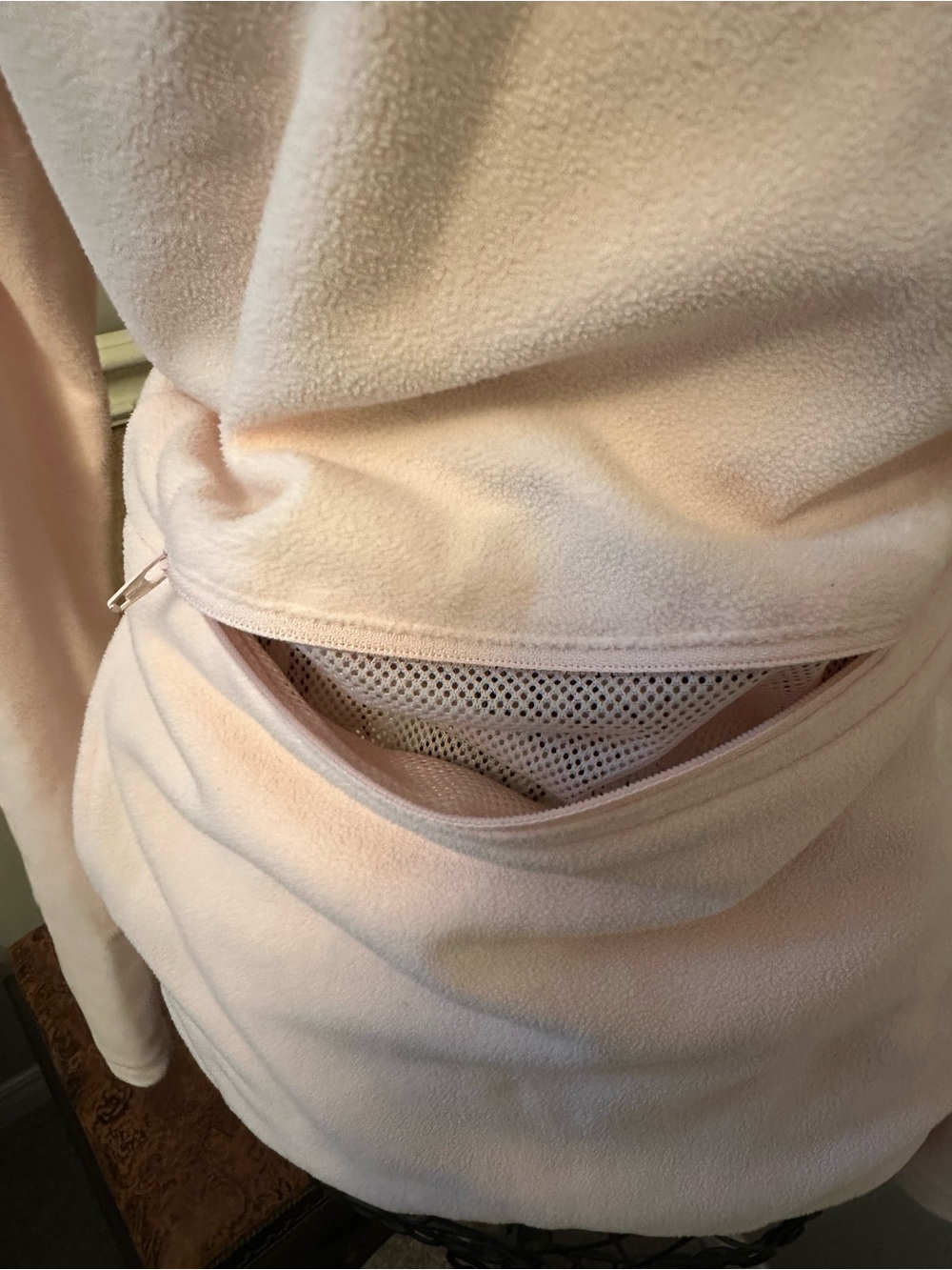 Light Pink Columbia Fleece Pullover Hoodie - Picture 6 of 7